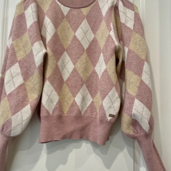 Buffalo David Bitton Pink and Cream Argyle Sweater - Picture 6 of 13